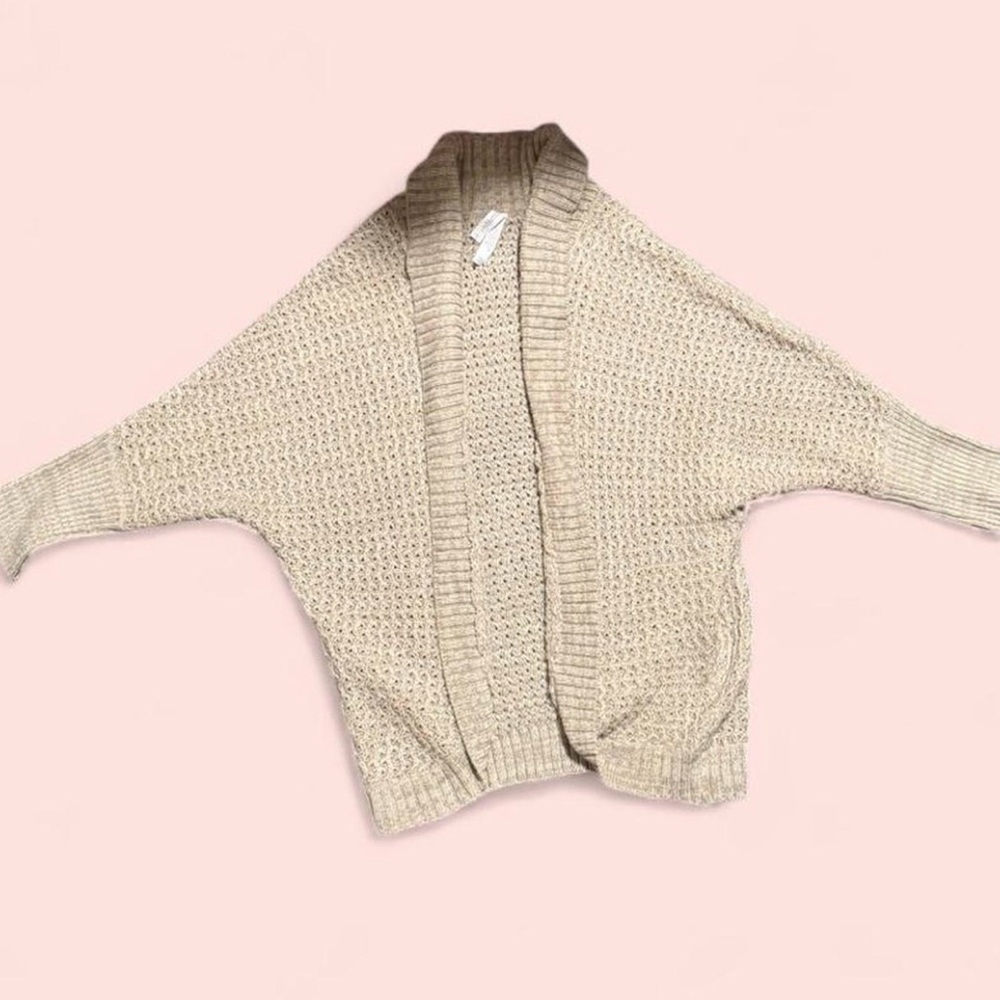 Aeropostale Cream Open-Front Cardigan